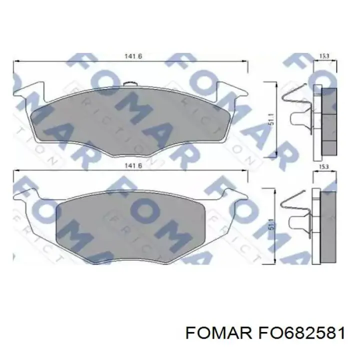 FO 682581 Fomar Roulunds klocki hamulcowe przednie tarczowe