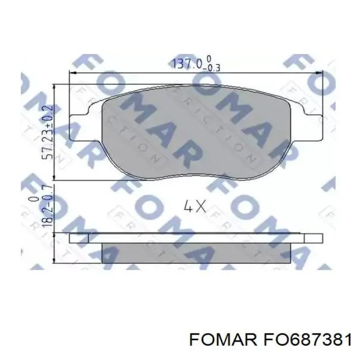 FO 687381 Fomar Roulunds klocki hamulcowe przednie tarczowe