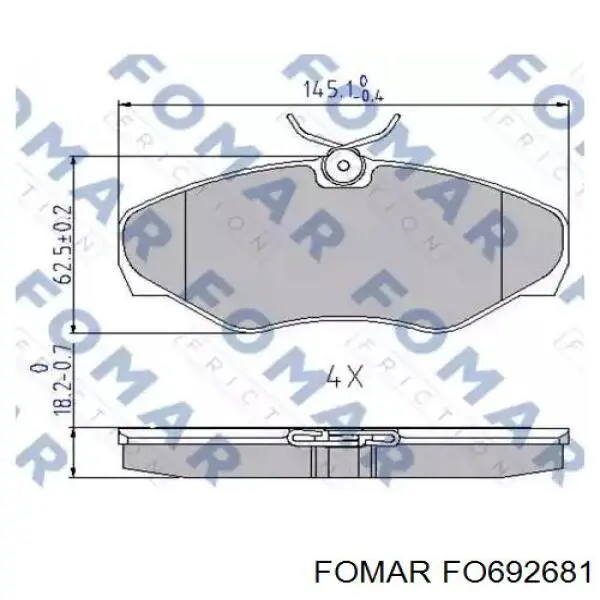 FO692681 Fomar Roulunds Klocki hamulcowe przednie tarczowe