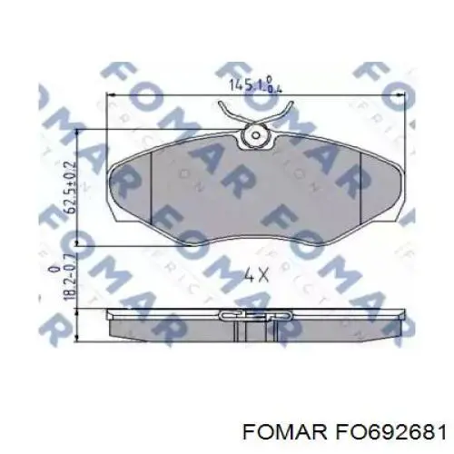 Klocki hamulcowe przednie tarczowe Fomar Roulunds FO692681 cena, od 26,54 USD