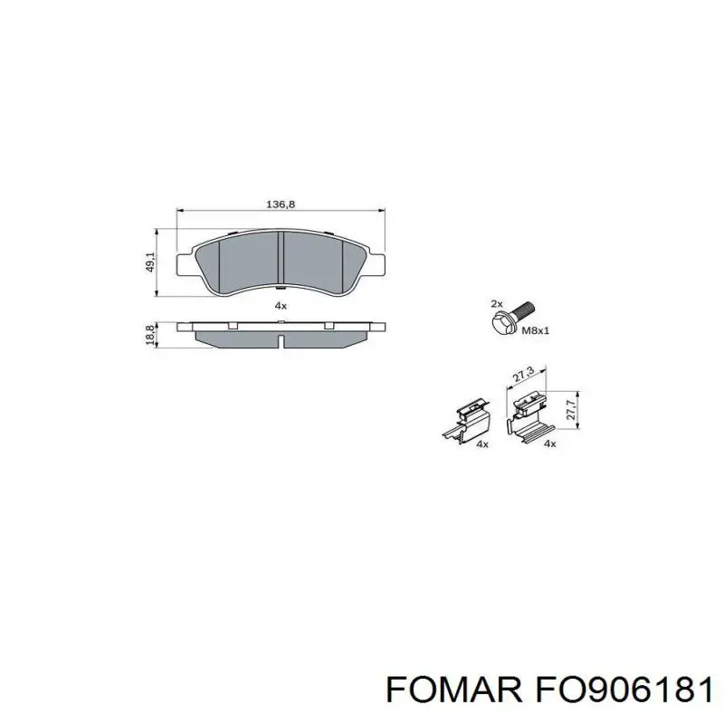 Klocki hamulcowe przednie tarczowe Fomar Roulunds FO906181 cena, od 25,37 USD