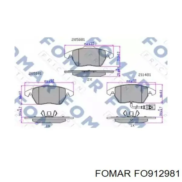 Do koszyka FO912981 Fomar Roulunds Klocki hamulcowe przednie tarczowe