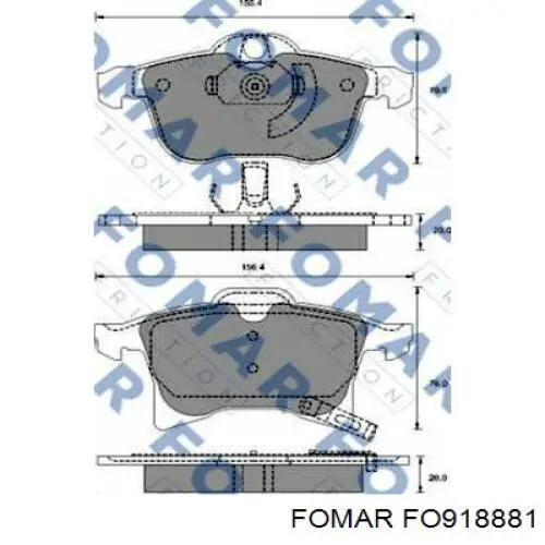 FO918881 Fomar Roulunds Klocki hamulcowe przednie tarczowe