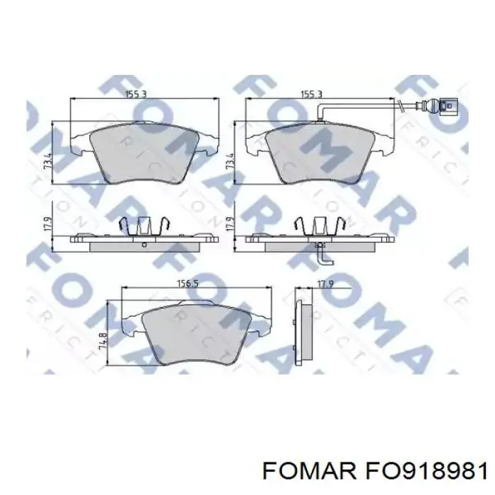 FO 918981 Fomar Roulunds klocki hamulcowe przednie tarczowe