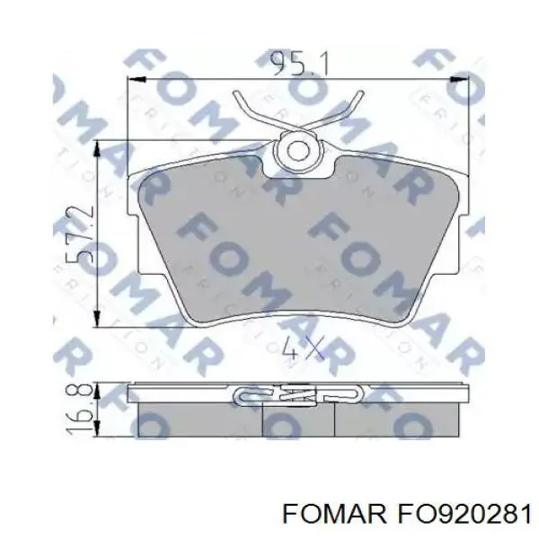 FO920281 Fomar Roulunds Okładziny (klocki) do hamulców tarczowych tylne