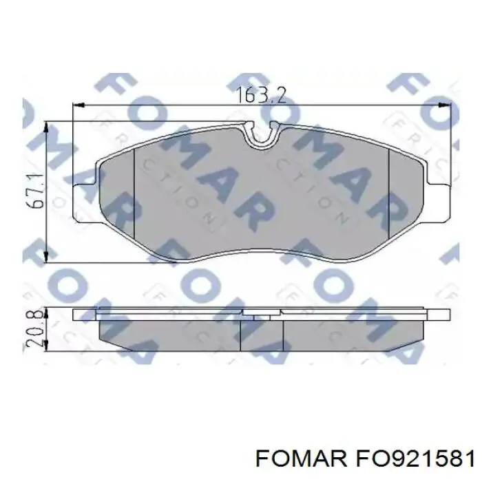 FO 921581 Fomar Roulunds klocki hamulcowe przednie tarczowe