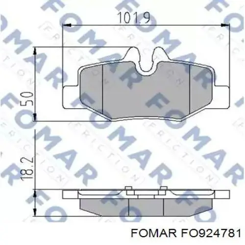 FO 924781 Fomar Roulunds okładziny (klocki do hamulców tarczowych tylne)