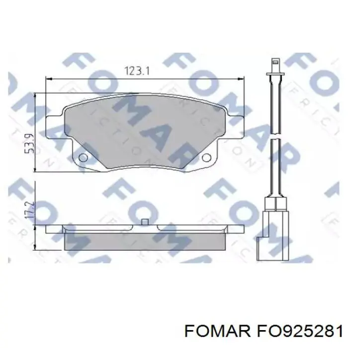 FO925281 Fomar Roulunds Okładziny (klocki) do hamulców tarczowych tylne