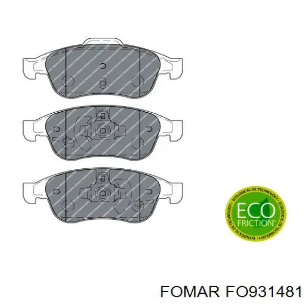 Do koszyka FO931481 Fomar Roulunds Klocki hamulcowe przednie tarczowe