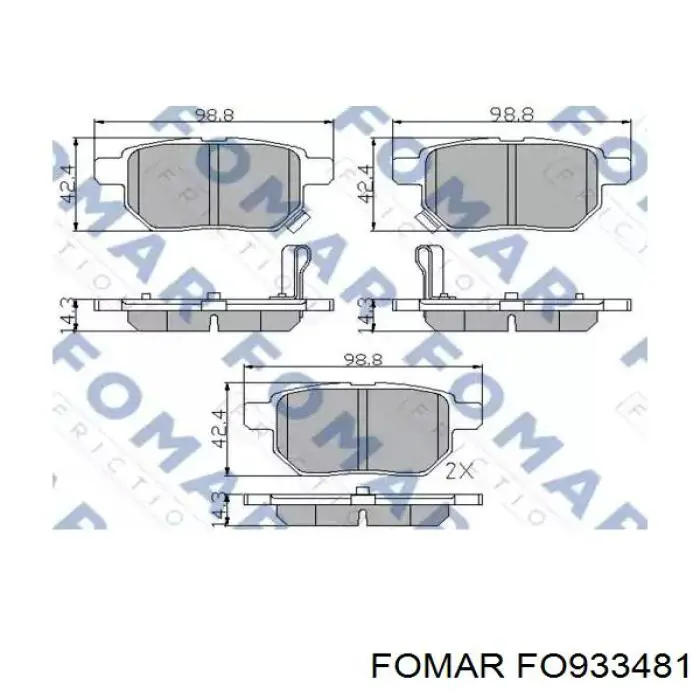 FO933481 Fomar Roulunds Okładziny (klocki) do hamulców tarczowych tylne
