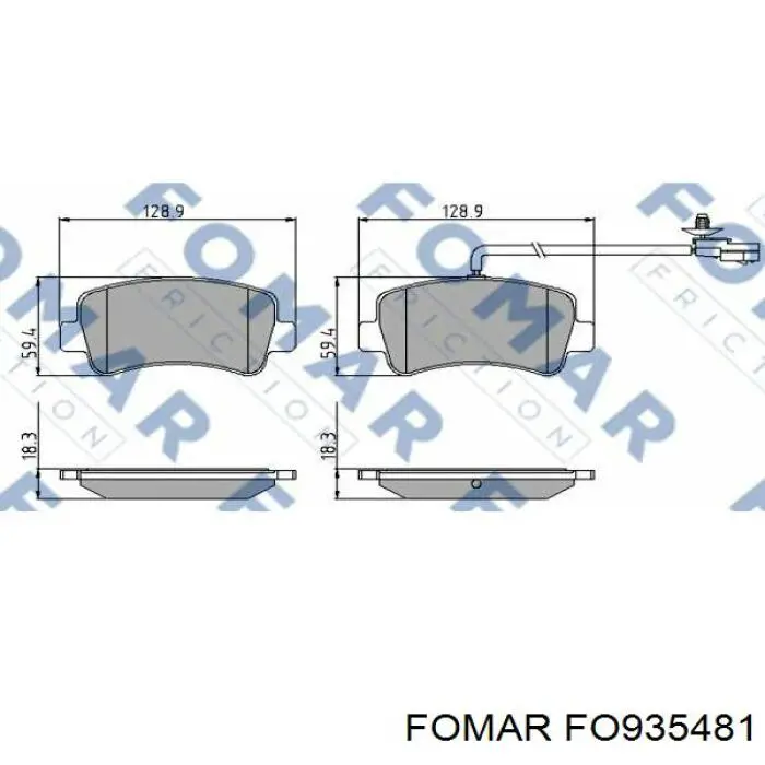 FO935481 Fomar Roulunds Okładziny (klocki) do hamulców tarczowych tylne