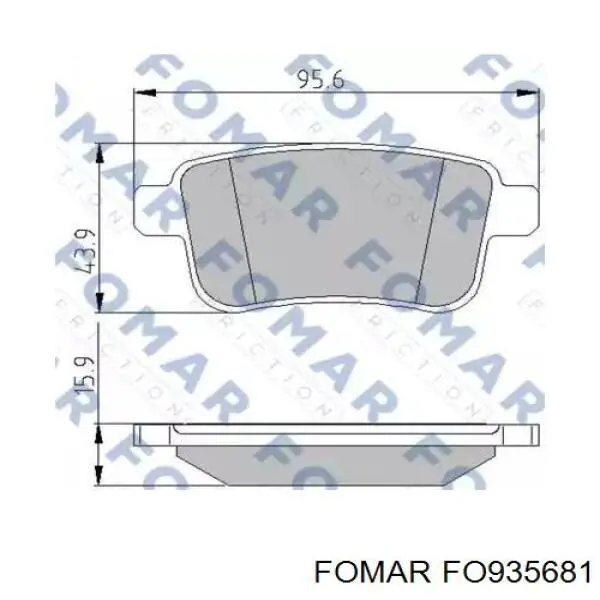FO935681 Fomar Roulunds Okładziny (klocki) do hamulców tarczowych tylne
