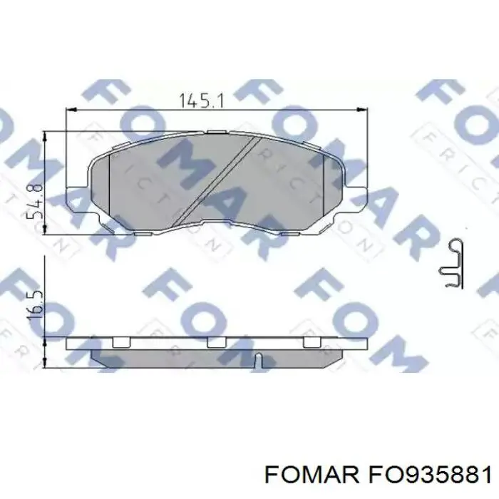 FO935881 Fomar Roulunds Klocki hamulcowe przednie tarczowe