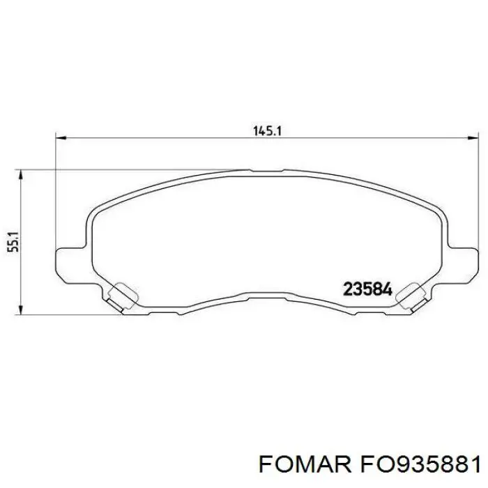 Klocki hamulcowe przednie tarczowe Fomar Roulunds FO935881 cena, od 25,35 USD