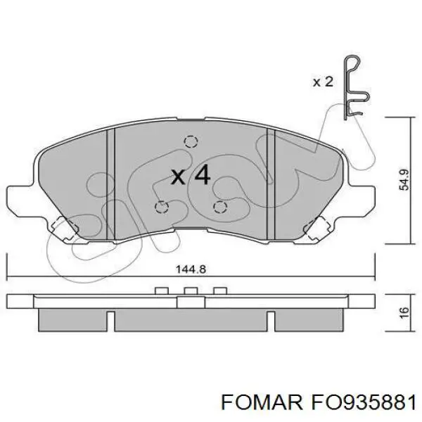 Do koszyka FO935881 Fomar Roulunds Klocki hamulcowe przednie tarczowe