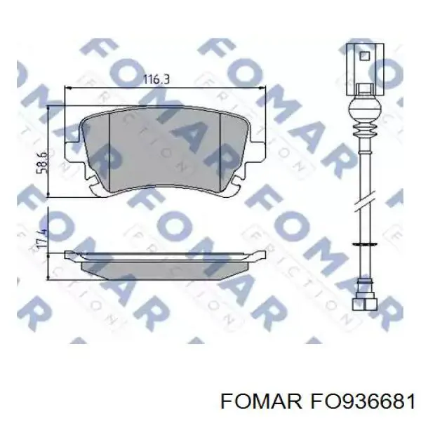 FO936681 Fomar Roulunds Okładziny (klocki) do hamulców tarczowych tylne