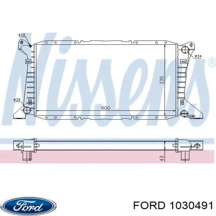 Do koszyka 1030491 Ford Chłodnica silnika