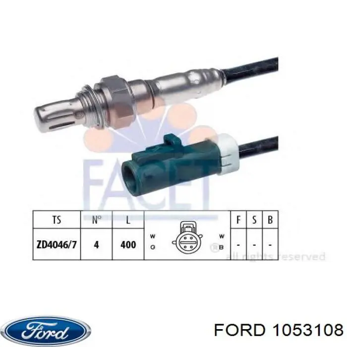Do koszyka 1053108 Ford Sonda lambda, czujnik tlenu