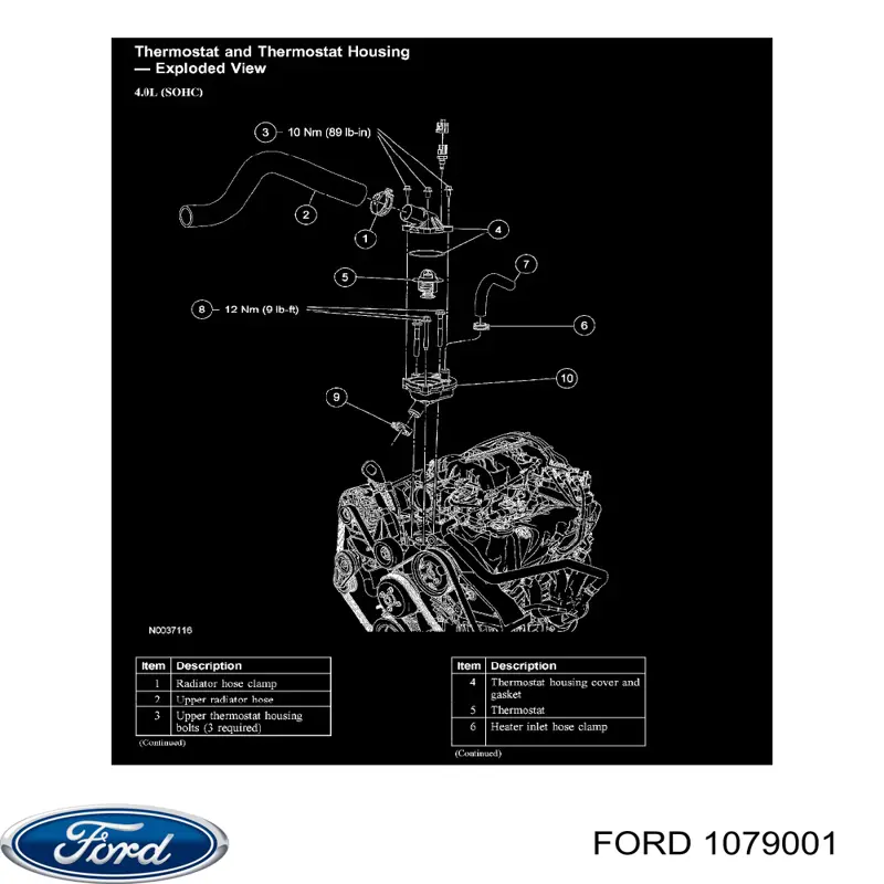 1079001 Ford Czop (zwrotnica) przedni lewy