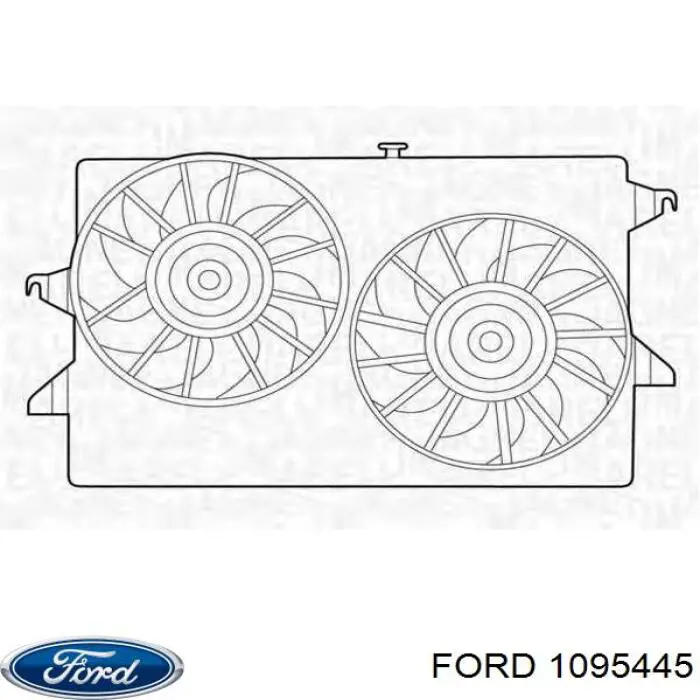 0101823 Ford dyfuzor chłodnicy, w komplecie z silnikiem i wirnikiem