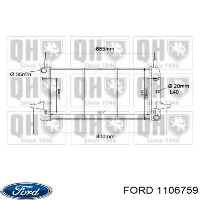 Chłodnica silnika Ford 1106759 cena, od 278,00 USD