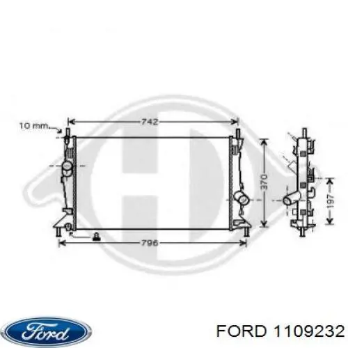 Chłodnica silnika Ford 1109232 cena, od 86,22 USD