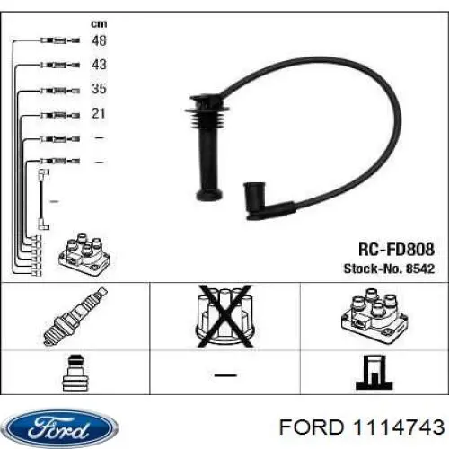 Zestaw przewodów wysokiego napięcia Ford 988F12283AB cena, od 177,01 USD