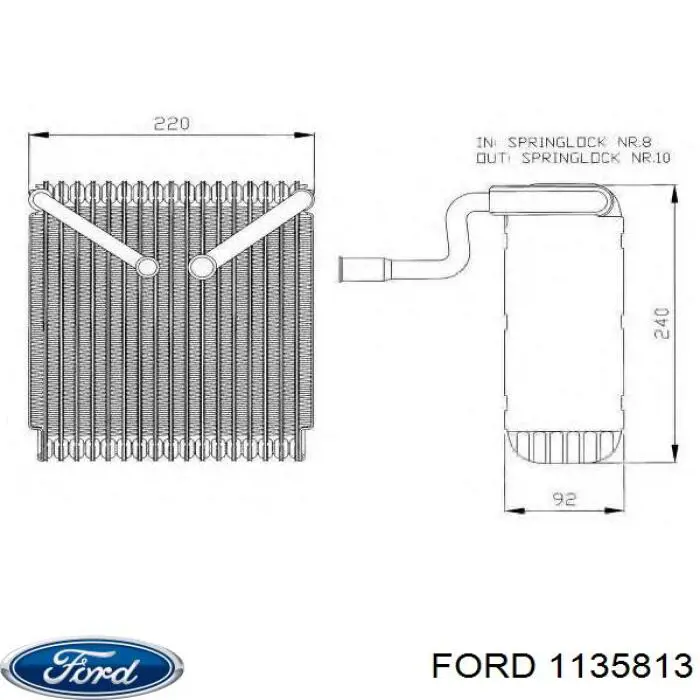 Do koszyka 1135813 Ford Parownik klimatyzacji