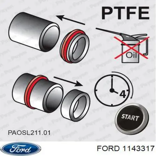 Uszczelniacz wału korbowego silnika tylny Ford 1143317 cena, od 22,60 USD