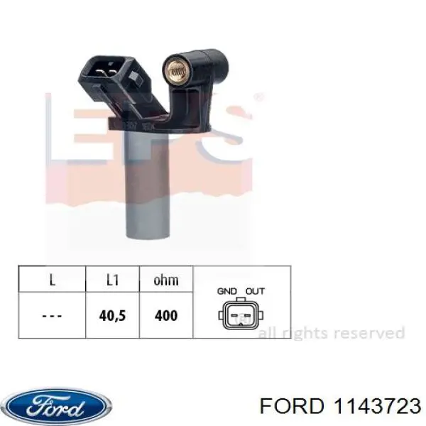 Do koszyka 1143723 Ford Czujnik położenia wału korbowego