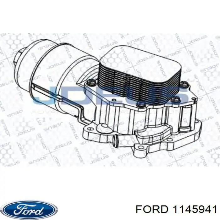 Do koszyka 1145941 Ford Chłodnica oleju, pod filtrem