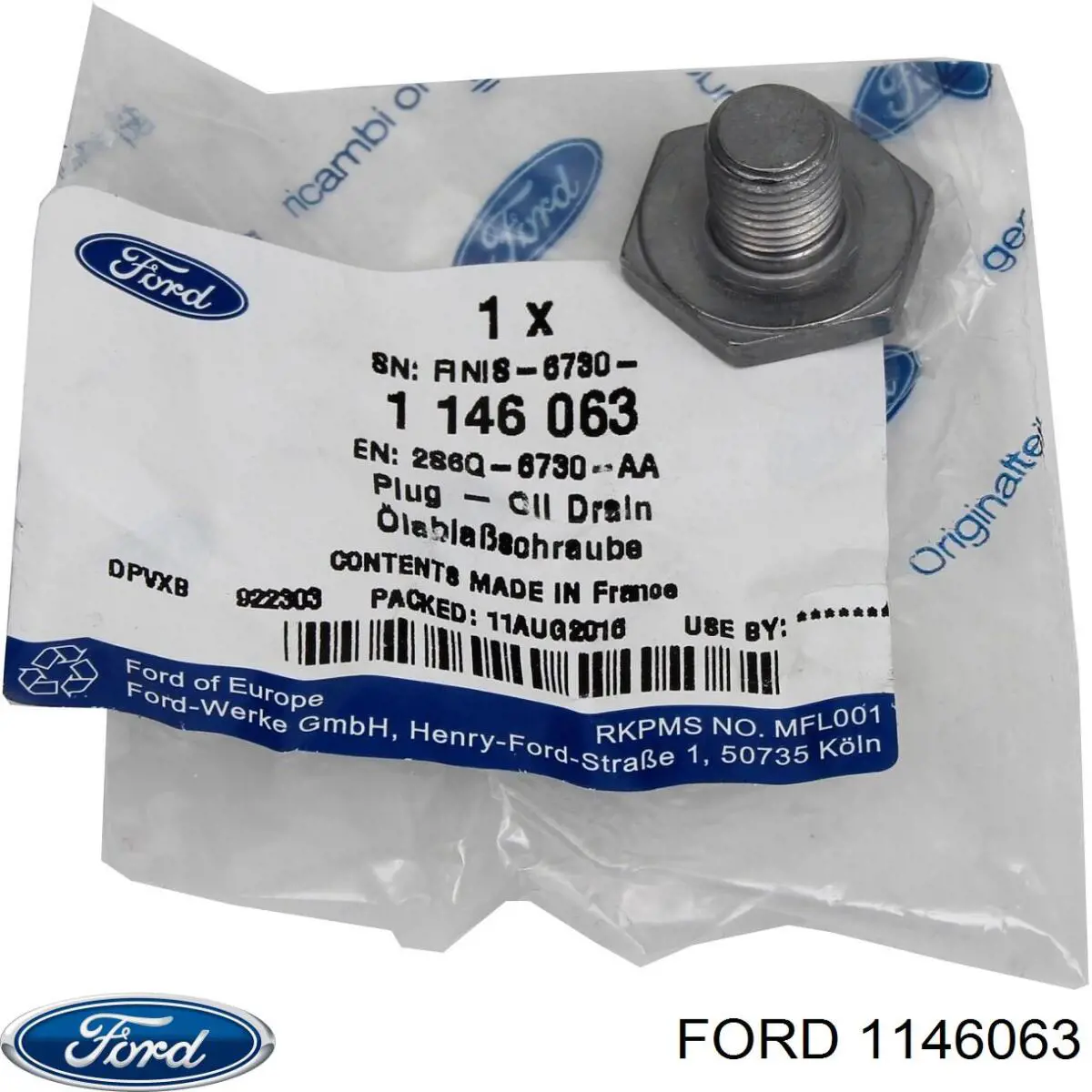 1146063 Ford Korek miski olejowej silnika