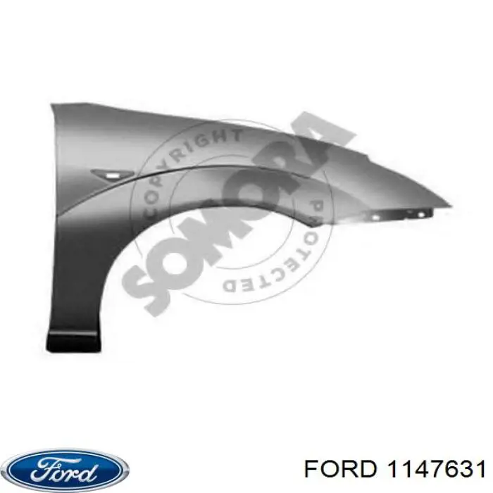 Błotnik przedni prawy Ford 1147631 cena, od 69,97 USD