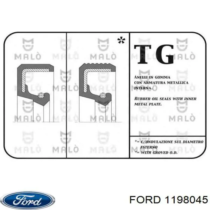 Uszczelniacz wału korbowego przedni Ford 1198045 cena, od 11,35 USD