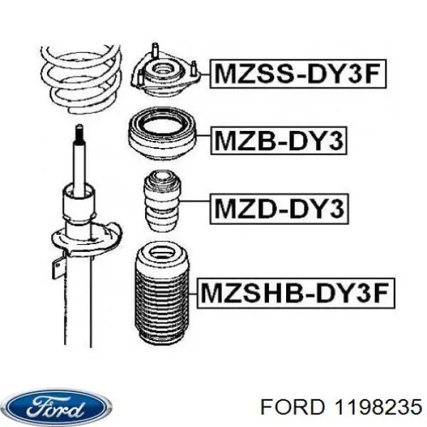 Poduszka amortyzatora przedniego Ford 1198235 cena, od 13,37 USD
