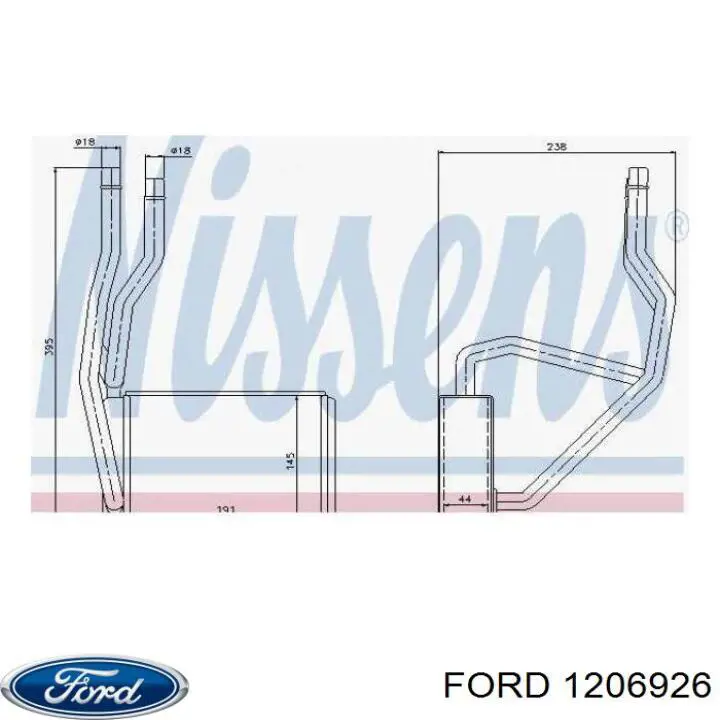 Chłodnica nagrzewnicy (ogrzewacza) Ford 1206926 cena, od 57,90 USD
