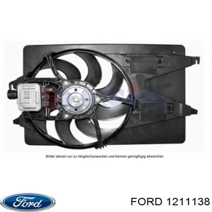 Do koszyka 1211138 Ford Dyfuzor chłodnicy, w komplecie z silnikiem i wirnikiem