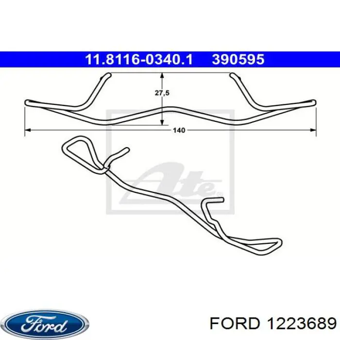 Do koszyka 1223689 Ford Sprężyna mocująca zacisku