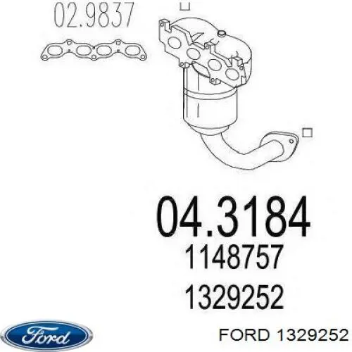 Do koszyka 1329252 Ford Kolektor wydechowy