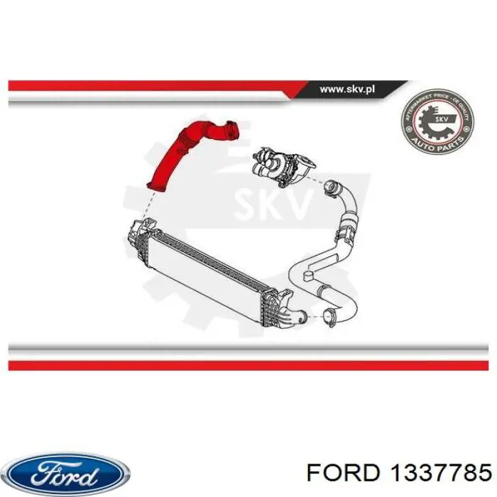 Do koszyka 1337785 Ford Przewód (króciec) intercoolera