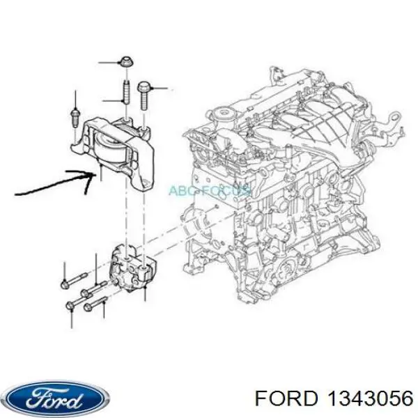 Poduszka (podpora) silnika prawa 1343056 Ford