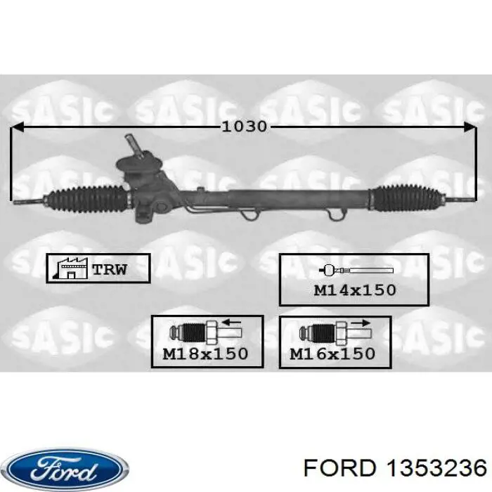 Listwa kierownicza (maglownica) Ford 1353236 cena, od 457,43 USD