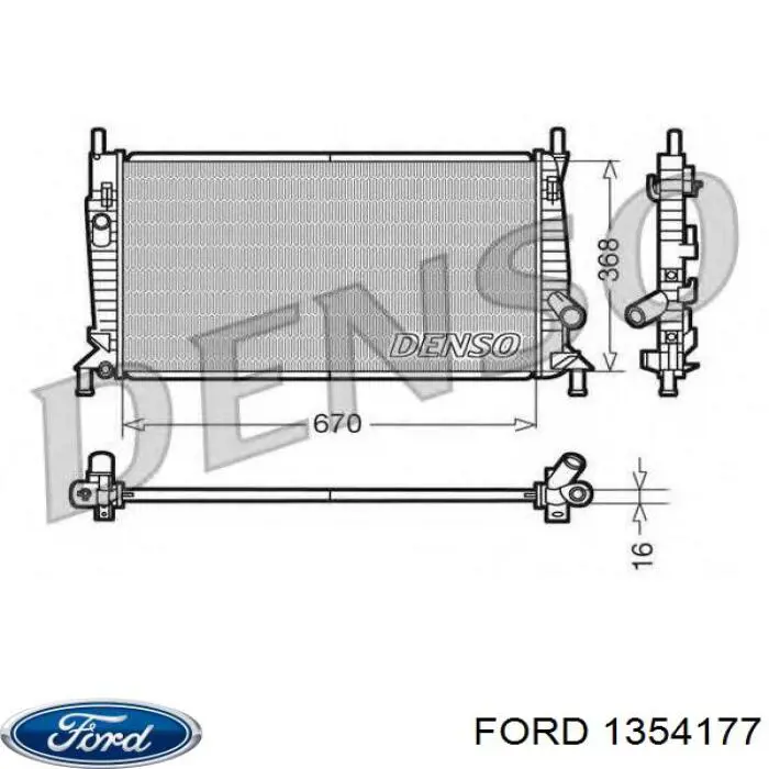Chłodnica silnika Ford 1354177 cena, od 92,31 USD