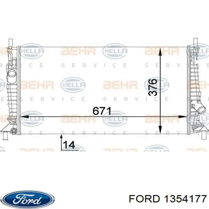 Chłodnica silnika Ford 1354177 cena, od 92,31 USD