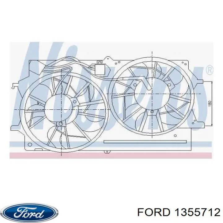 Dyfuzor chłodnicy, w komplecie z silnikiem i wirnikiem Ford 1355712 cena, od 98,90 USD