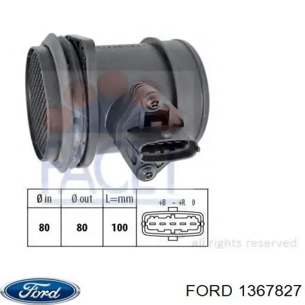 1367827 Ford Czujnik przepływu powietrza, przepływomierz powietrza M.A.F.