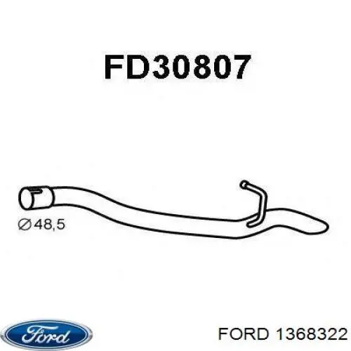Do koszyka 1368322 Ford Tłumik, tylna część