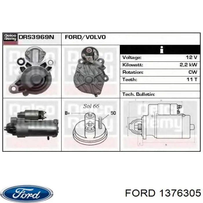 Rozrusznik 1376305 Ford