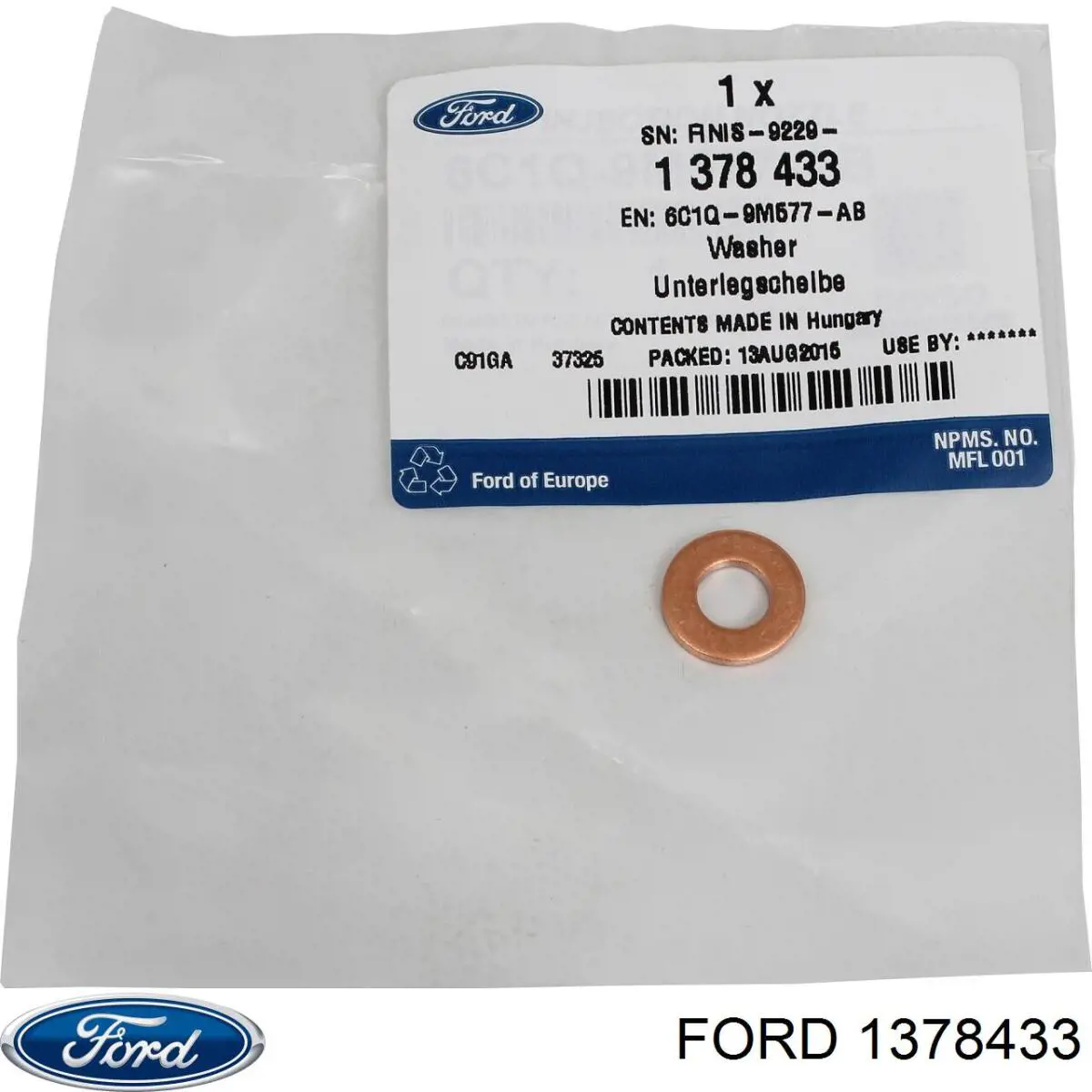 1378433 Ford Pierścień uszczelniający wtryskiwacza
