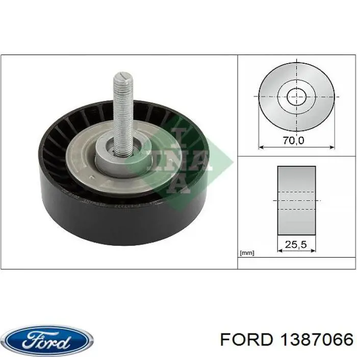 1387066 Ford Rolka prowadząca, kierunkowa paska napędowego